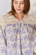 Load image into Gallery viewer, Hailey &amp; Co Full Size Lace Detail Printed Blouse