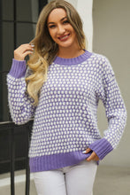 Load image into Gallery viewer, Printed Round Neck Dropped Shoulder Sweater