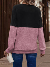 Load image into Gallery viewer, Two-Tone Crisscross Detail Sweatshirt