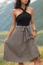 Load image into Gallery viewer, Crisscross Printed Halter Neck Dress