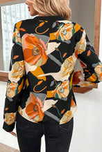 Load image into Gallery viewer, Floral Notched Long Sleeve Blouse