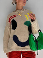 Load image into Gallery viewer, Contrast Drop Shoulder Long Sleeve Sweater