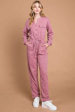 Load image into Gallery viewer, Culture Code Full Size Button Up Drawstring Waist Straight Jumpsuit