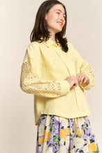 Load image into Gallery viewer, J.NNA Button Down Lace Long Sleeve Waffle Shirt