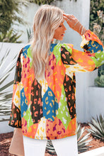 Load image into Gallery viewer, Printed Notched Long Sleeve Blouse