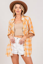 Load image into Gallery viewer, SAGE + FIG Plaid Button Up Side Slit Shirt