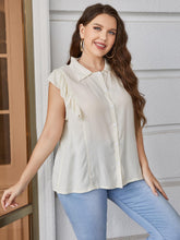 Load image into Gallery viewer, Plus Size Ruffled Cap Sleeve Shirt