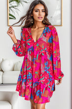 Load image into Gallery viewer, Printed Balloon Sleeve Mini Dress