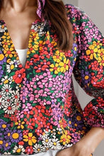 Load image into Gallery viewer, Floral Johnny Collar Balloon Sleeve Blouse
