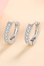 Load image into Gallery viewer, 925 Sterling Silver Inlaid Moissanite Huggie Earrings