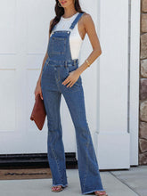 Load image into Gallery viewer, Raw Hem Denim Overall