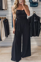 Load image into Gallery viewer, Sequin Tube Wide Leg Jumpsuit