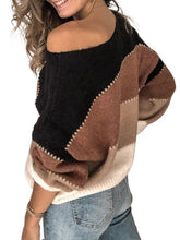 Load image into Gallery viewer, Color Block Round Neck Sweater