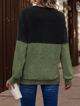 Load image into Gallery viewer, Two-Tone Crisscross Detail Sweatshirt