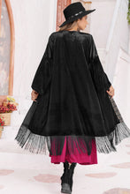 Load image into Gallery viewer, Open Front Fringe Detail Long Sleeve Cardigan