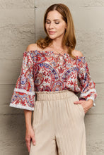 Load image into Gallery viewer, Off Shoulder Bohemian Style Blouse