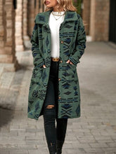Load image into Gallery viewer, Geometric Pocketed Dropped Shoulder Coat