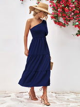 Load image into Gallery viewer, Breathless Smocked One-Shoulder Midi Dress