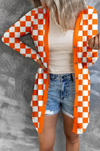 Load image into Gallery viewer, Checkered Button Up Long Cardigan