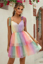 Load image into Gallery viewer, Gradient Tie-Shoulder Layered Dress