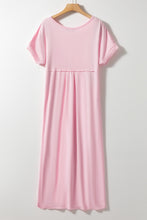 Load image into Gallery viewer, Slit Pocketed V-Neck Short Sleeve Dress