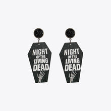 Load image into Gallery viewer, Coffin Shape Wooden Dangle Earrings