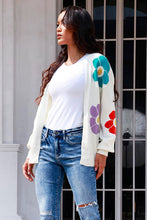 Load image into Gallery viewer, Flower Pattern Open Front Long Sleeve Cardigan