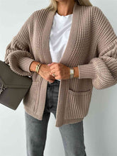 Load image into Gallery viewer, Open Front Dropped Shoulder Cardigan