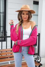 Load image into Gallery viewer, Waffle Knit V-Neck Cardigan with Pocket