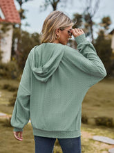 Load image into Gallery viewer, Zip Up Drawstring Long Sleeve Hooded Jacket