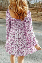 Load image into Gallery viewer, Meadow Dream Smocked Floral Square Neck Balloon Sleeve Dress