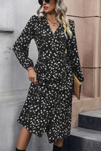 Load image into Gallery viewer, Printed Surplice Neck Long Sleeve Dress