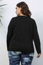 Load image into Gallery viewer, Plus Size Cutout Front Long Sleeve T-Shirt