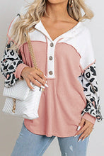 Load image into Gallery viewer, Leopard Color Block Buttoned Top