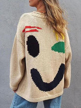 Load image into Gallery viewer, Contrast Drop Shoulder Long Sleeve Sweater
