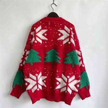 Load image into Gallery viewer, Snowflake Round Neck Long Sleeve Sweater