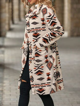 Load image into Gallery viewer, Geometric Pocketed Dropped Shoulder Coat