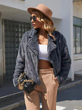 Load image into Gallery viewer, Plush Open Front Dropped Shoulder Jacket
