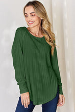 Load image into Gallery viewer, Basic Bae Full Size Ribbed Round Neck Slit T-Shirt