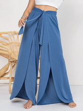 Load image into Gallery viewer, Plus Size Tied Slit Wide Leg Pants