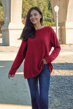 Load image into Gallery viewer, DOORBUSTER DEAL: Basic Bae Full Size Ribbed Round Neck Long Sleeve Knit Top