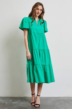 Load image into Gallery viewer, HEYSON Full Size Cotton Poplin Ruffled Tiered Midi Dress