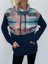 Load image into Gallery viewer, Geometric Drawstring Long-Sleeve Sweatshirt