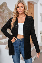 Load image into Gallery viewer, Open Front Dropped Shoulder Cardigan with Pockets