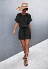 Load image into Gallery viewer, Buttoned Gather Detail Romper