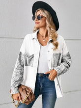 Load image into Gallery viewer, Leopard Button Up Denim Jacket