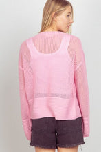 Load image into Gallery viewer, Very J Eyelet Open Front Long Sleeve Cardigan