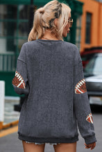Load image into Gallery viewer, Sequin Football Patch Corduroy Sweatshirt