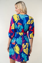 Load image into Gallery viewer, White Birch Full Size Printed V-Neck Mini Dress