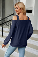 Load image into Gallery viewer, Cold Shoulder Square Neck Cutout Blouse